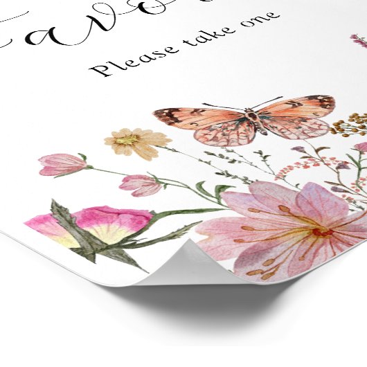 Boho Wildflower Favorieten teken Poster (Hoek)