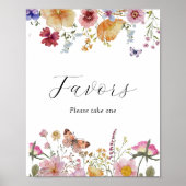 Boho Wildflower Favorieten teken Poster (Voorkant)