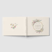 Boho Wildflower Fern Beige Wedding Gastenboek (Volledig)