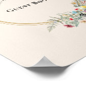 Boho Wildflower Fern Beige Wedding Guest Book Sign Poster (Hoek)