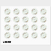Boho Wildflower Fern Mint Groen Bedankt Favor Ronde Sticker (Vel)