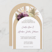 Boho Wildflower Fern Paars Gele Floral Kaart (Voorkant / Achterkant)