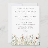 Boho Wildflower Field Wedding Kaart (Voorkant)