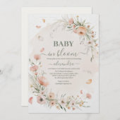 Boho Wildflower Flora Baby shower Kaart (Voorkant / Achterkant)