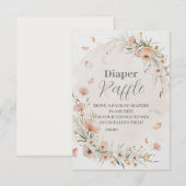 Boho Wildflower Flora Diapper Raffle Informatiekaartje (Voorkant / Achterkant)