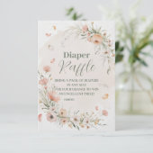 Boho Wildflower Flora Diapper Raffle Informatiekaartje (Staand voorkant)