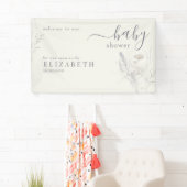 Boho Wildflower Floral Cream Baby shower Spandoek (Insitu)