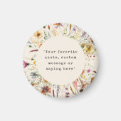 Boho Wildflower Floral Custom Quote Magneet (Voorkant)