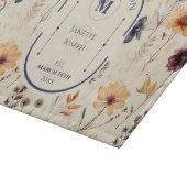 Boho Wildflower Floral gepersonaliseerd huwelijksg Snijplank (Hoek)