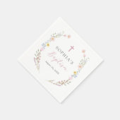 Boho Wildflower Floral Girl Baptism Servet (Hoek)