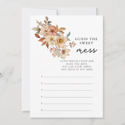 Boho Wildflower Floral Guess The Sweet Kaart (Voorkant)