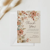 Boho Wildflower Floral Ivoor Baby shower Bedankkaart
