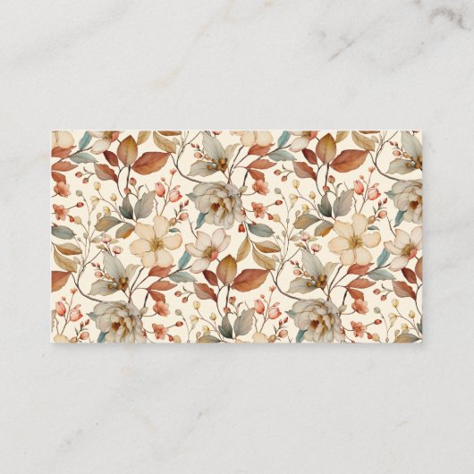 Boho Wildflower Floral Ivoor Diaper Raffle Informatiekaartje (Achterkant)