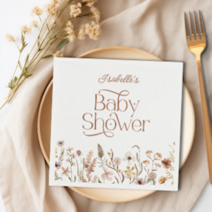 Boho Wildflower Floral Meisje Baby shower Papier Servet
