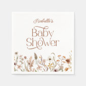 Boho Wildflower Floral Meisje Baby shower Papier Servet (Voorkant)