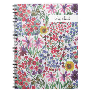 Boho Wildflower Floral Pattern Cottage Waterverf Notitieboek