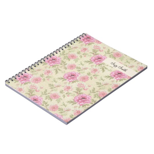Boho Wildflower Floral Pattern Roos Land Notitieboek (Linkerzijde)