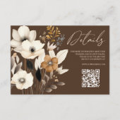 Boho Wildflower Floral QR Code Bruiloft Details Informatiekaartje (Voorkant)