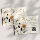 Boho Wildflower Floral QR Code Bruiloft Details Informatiekaartje
