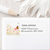 Boho Wildflower Floral Retouradres Etiket (Insitu)