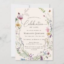 Boho Wildflower Floral viering van het leven