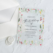 Boho Wildflower Floral Wedding Acryl Uitnodigingen