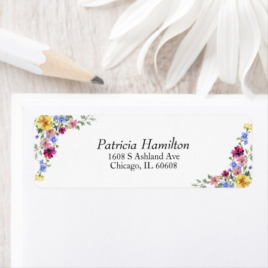 Boho Wildflower Floral Wedding Etiket (Insitu)