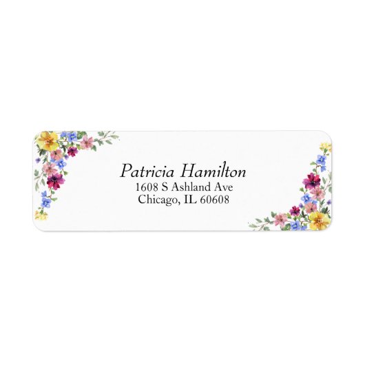 Boho Wildflower Floral Wedding Etiket (Voorkant)