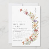 Boho Wildflower Floral Wedding Kaart (Voorkant)