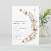 Boho Wildflower Floral Wedding Kaart (Staand voorkant)
