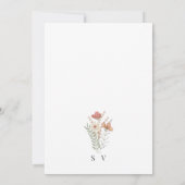 Boho Wildflower Floral Wedding Kaart (Achterkant)