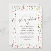 Boho Wildflower Floral Wedding Kaart (Voorkant)