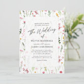 Boho Wildflower Floral Wedding Kaart (Staand voorkant)
