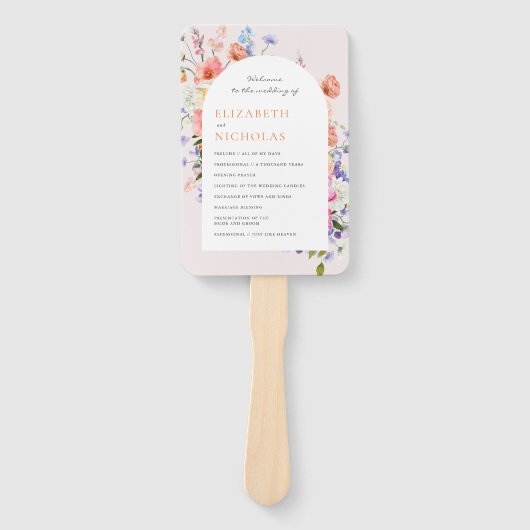 Boho Wildflower | Floral Wedding Program Handwaaier (Voorkant)