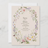 Boho Wildflower Floral Wedding Save The Date (Voorkant)