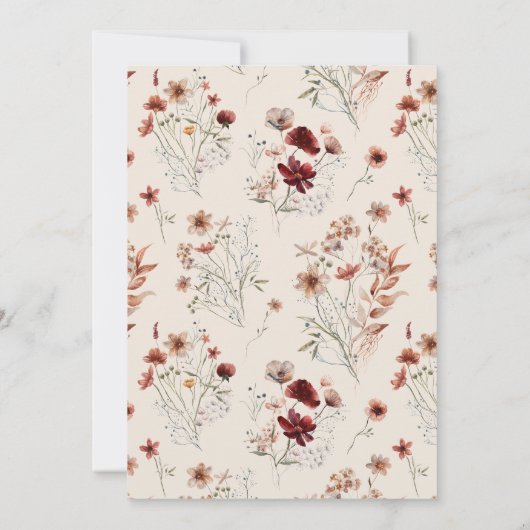 Boho Wildflower Floral Wedding Save The Date (Achterkant)