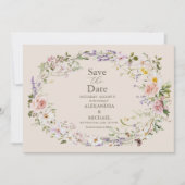 Boho Wildflower Floral Wedding Save The Date (Voorkant)