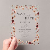 Boho Wildflower Floral Wedding Save the Date Acryl Uitnodigingen (Insitu (Draagbaar))