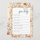 Boho Wildflower Floral Wensen voor Baby Kaart (Voorkant / Achterkant)