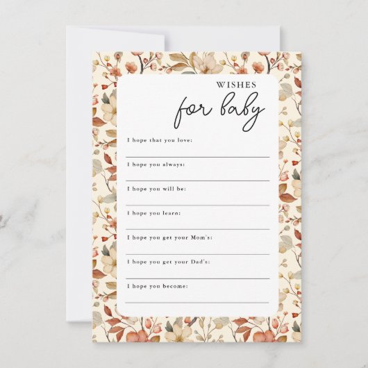 Boho Wildflower Floral Wensen voor Baby Kaart (Voorkant)