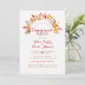 Boho Wildflower Foliage Wedding Engagement Party Kaart (Staand voorkant)