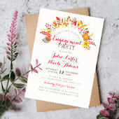 Boho Wildflower Foliage Wedding Engagement Party Kaart