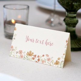Boho Wildflower Food Tent Place Card Plaatskaartje
