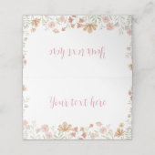 Boho Wildflower Food Tent Place Card Plaatskaartje (Buitenkant ongevouwen)