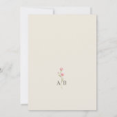 Boho Wildflower Foto Bruiloft Kaart (Achterkant)