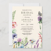 Boho Wildflower Foto QR Code Cream Vrijgezellenfee Kaart (Voorkant)