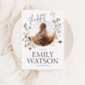 Boho Wildflower Fotoafstudeerfeest Kaart