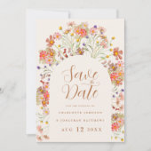 Boho Wildflower Fotoboog bruiloft Save The Date (Voorkant)