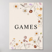 Boho Wildflower Games Wedding Sign Poster (Voorkant)