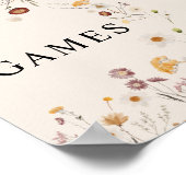 Boho Wildflower Games Wedding Sign Poster (Hoek)